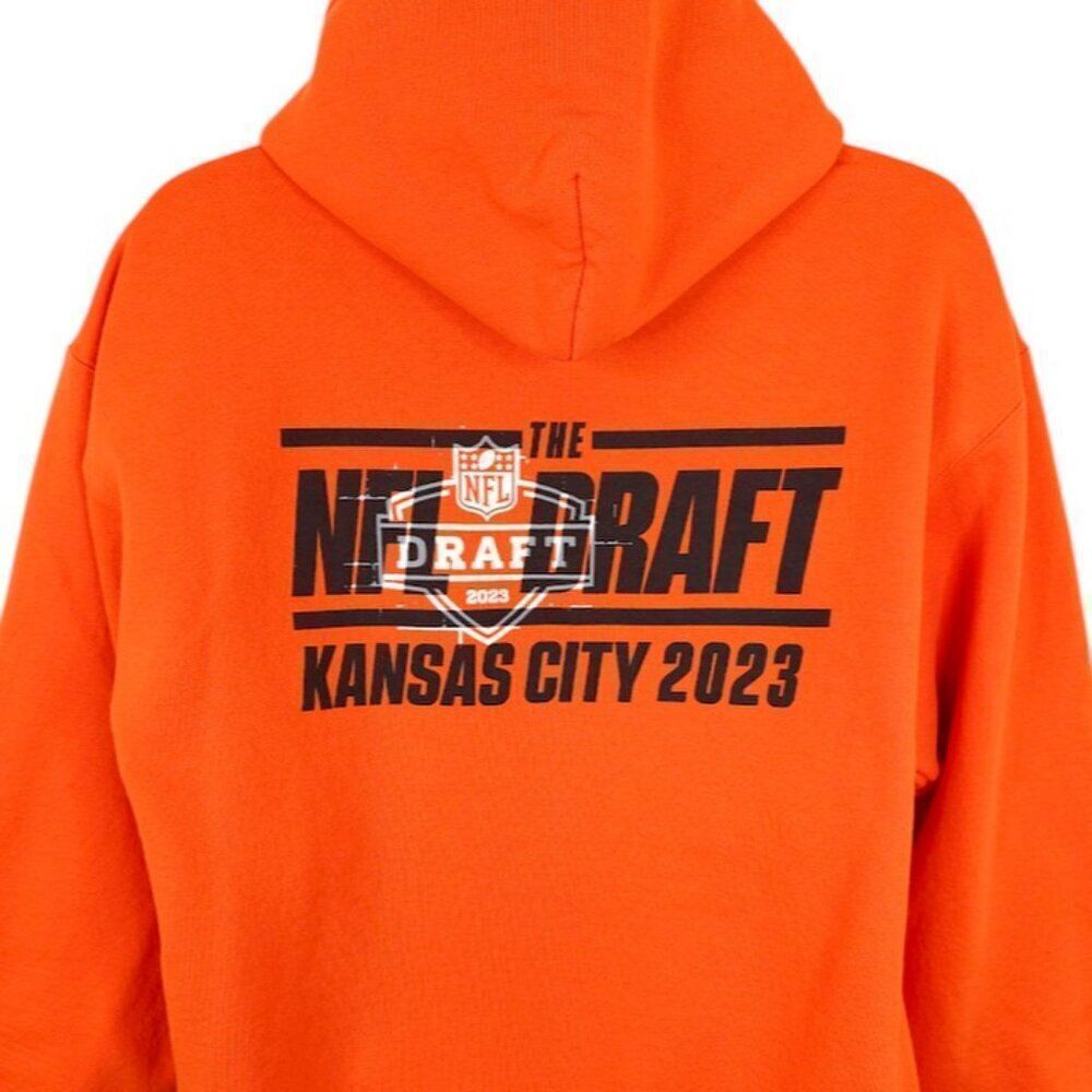 2023 NFL Draft Sweatshirt Hoodie Mens Size Large Orange Kansas City Football
